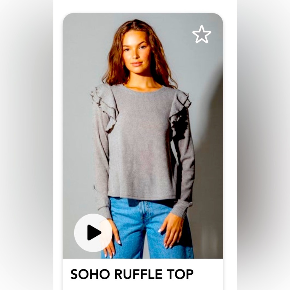 Soho Ruffle Top.  Boutique